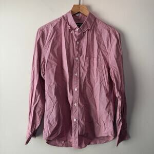 J. Crew Mercantile Flex Men's Long Sleeve Gingham Print Dress Shirt Size Medium